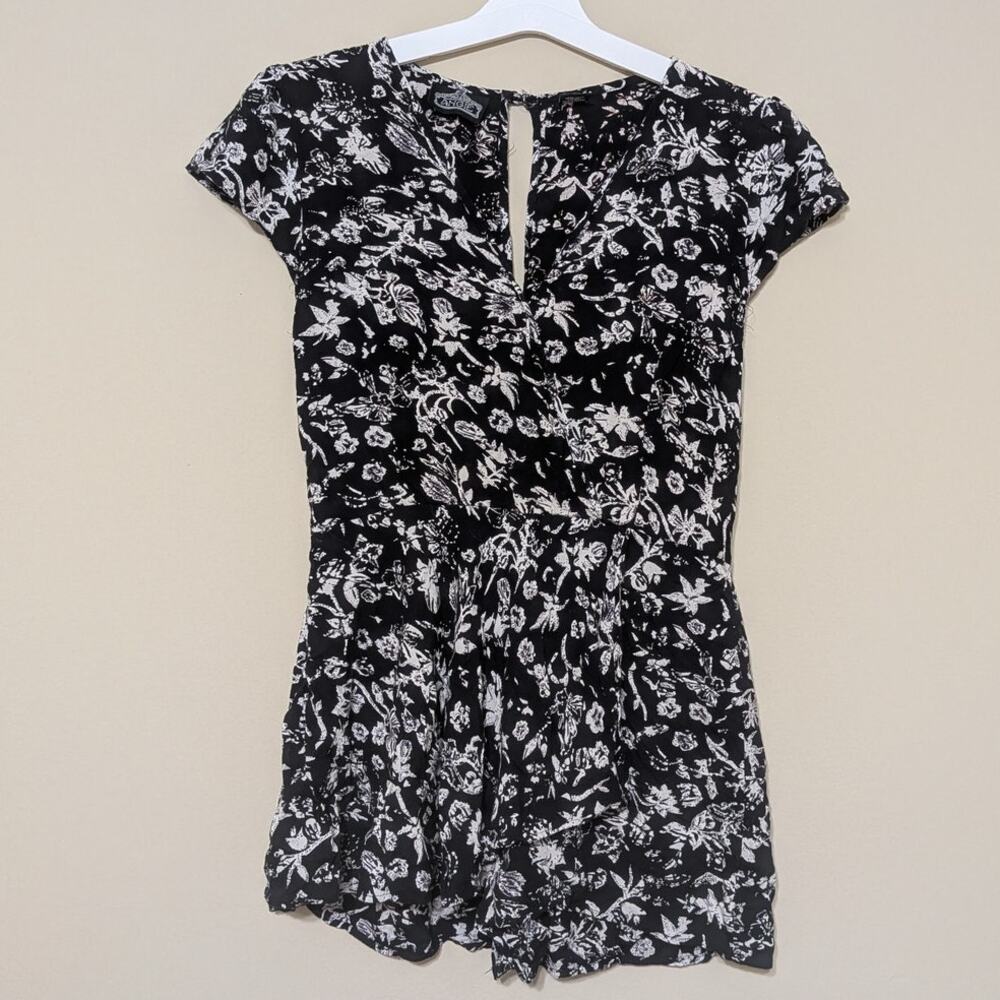 Angie Black Floral Boho Romper Whimsygoth M